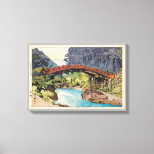 神橋, Sacred Bridge, Hiroshi Yoshida, Woodcut Canvas Print