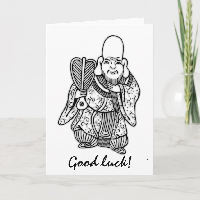 福禄寿 Fukurokuju lucky god original drawing Card (Front)