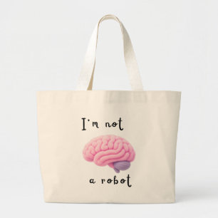 私はロボットではありません LARGE TOTE BAG