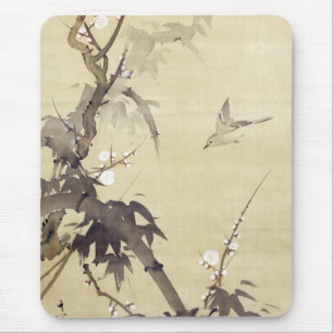 竹に鳥, 其一 Bird and Bamboo, Kiitsu, Japan Art Mouse Mat