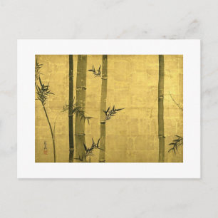 竹図, 光琳 Bamboo, Ogata Kōrin, Sumi-e Postcard