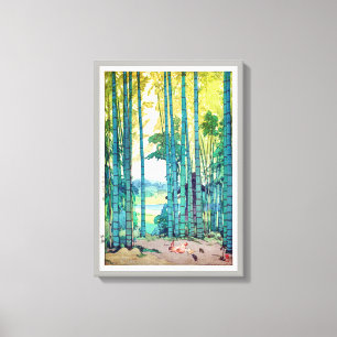 竹林, Bamboo grove, Hiroshi Yoshida, Woodcut Canvas Print
