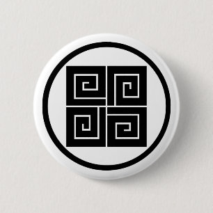 糸輪に四つ稲妻 6 CM ROUND BADGE