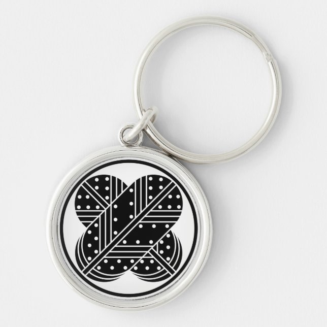 糸輪に斑いり違い鷹の羽 KEY RING (Front)