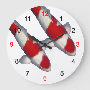 紅白の錦鯉 , “ KOI ” LARGE CLOCK