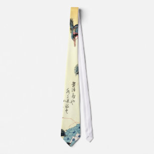紫陽花にカワセミ, 広重 Hydrangea and Kingfisher, Hiroshige Tie