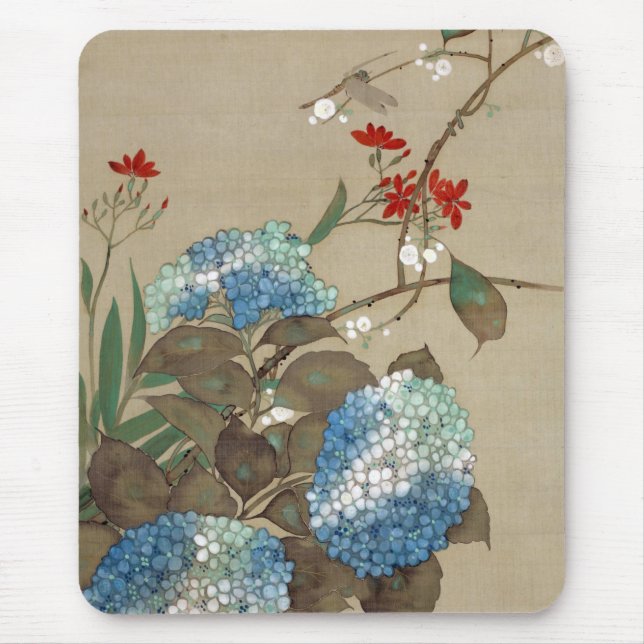 紫陽花, 抱一 Hydrangea, Hōitsu Mouse Mat (Front)