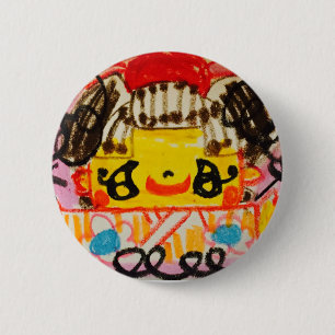 缶バッジ 着物の女の子 6 CM ROUND BADGE