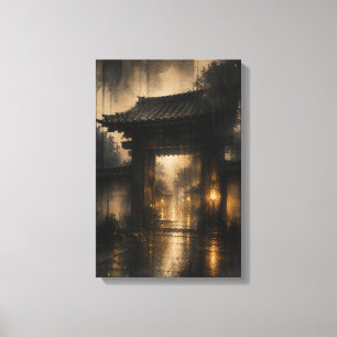 羅生門・雨の門 — KŌAN (Portrait) Canvas Print