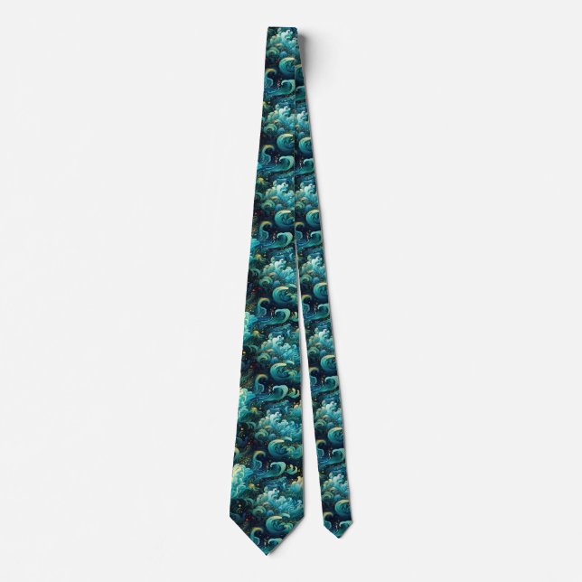 美しい和風の雲浮世絵 TIE (Front)