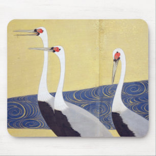 群鶴図屏風（部分）, 其一 Cranes(detail), Kiitsu Mouse Mat