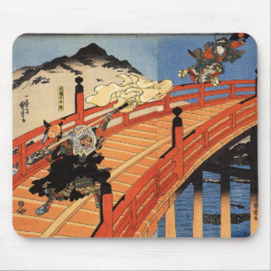 義経と弁慶, 国芳, Yoshitsune & Benkei, Kuniyoshi, Ukiyo-e Mouse Mat
