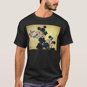芙蓉に雀, 北斎 Hibiscus Mutabilis and Sparrow, Hokusai T-Shirt