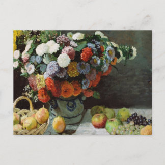花と果物のある静物 POSTCARD