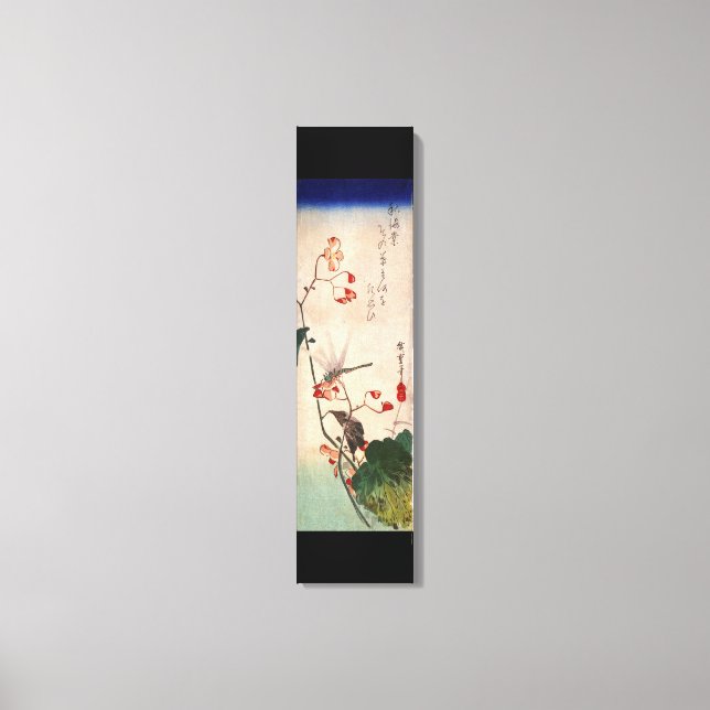 花にトンボ, 広重 Dragonfly and Flower, Hiroshige, Ukiyo-e Canvas Print (Front)