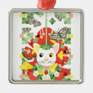 苺大福/Strawberry Daifuku Metal Tree Decoration