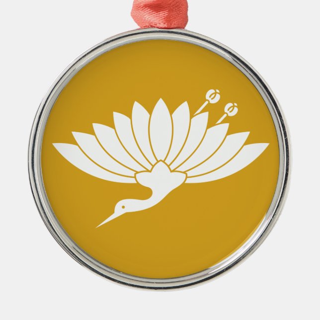 菊鶴 METAL TREE DECORATION (Front)