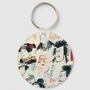 落書き風の猫, Graffiti-like Cat, Kuniyoshi, Ukiyoe Key Ring