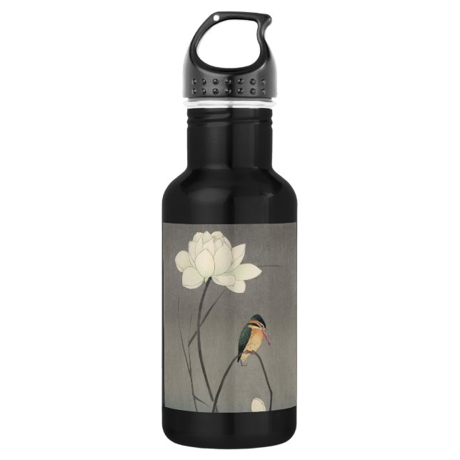 蓮にカワセミ, 古邨 Kingfisher on Lotus, Koson, Ukiyo-e 532 Ml Water Bottle (Front)