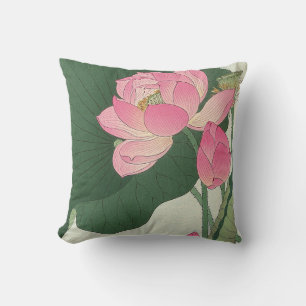 蓮の花, 小原古邨 Lotus flower, Ohara Koson, Ukiyo-e Cushion