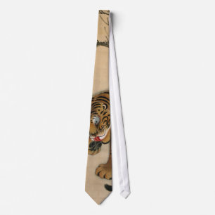 虎図, 若冲 Tiger, Jakuchu Tie