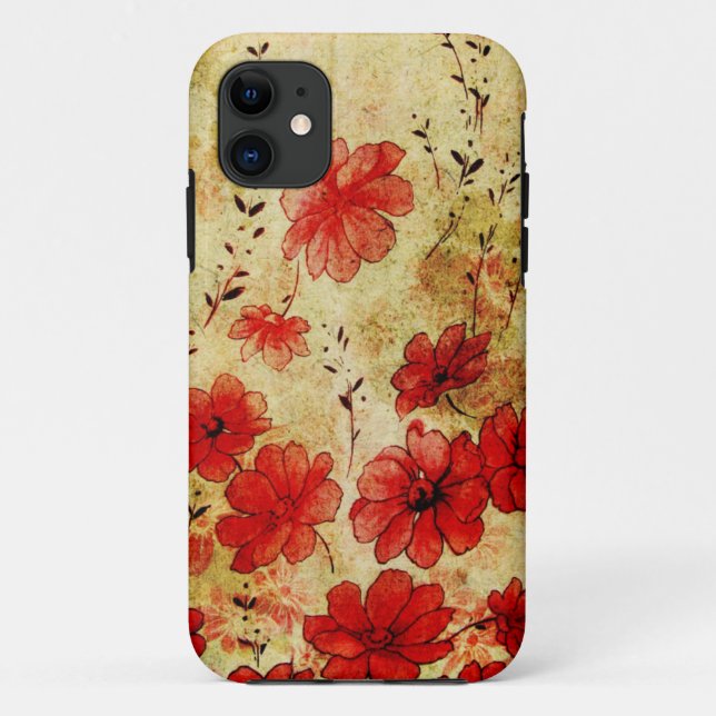 赤くグランジな花のiPhone 5 Case-Mate iPhone Case (Back)