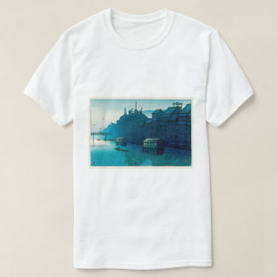 道頓堀の朝, Morning at Dôtonbori, Hasui Kawase, Woodcut T-Shirt