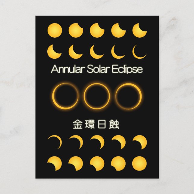 金環日蝕 -Annular Solar Eclipse- Postcard (Front)