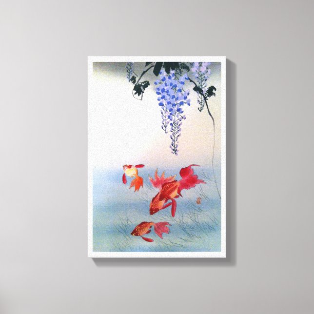 金魚と藤, 小原古邨 Goldfish and Wisteria, Ohara Koson Canvas Print (Front)