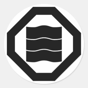 隅切り角に揺り三 CLASSIC ROUND STICKER