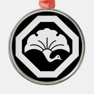 隅切り角に銀杏鶴 METAL TREE DECORATION