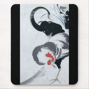雄鶏図, 若冲 Rooster(detail), Jakuchu Mouse Mat