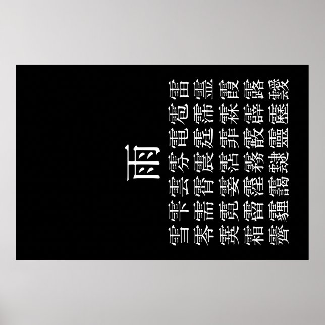 雨と雨冠の漢字 POSTER (Front)
