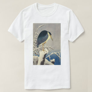 雪に青サギ, 小原古邨 Blue heron in the Snow, Ohara Koson T-Shirt