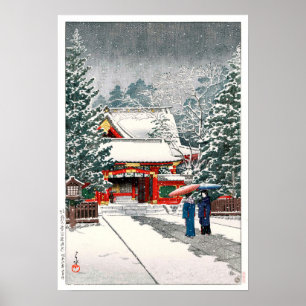 雪の日枝神社, Snow at Hie Shrine, Hasui Kawa Poster