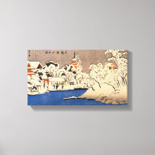 雪の浅草,国芳 Snowy Asakusa, Kuniyoshi, Ukiyo-e Canvas Print