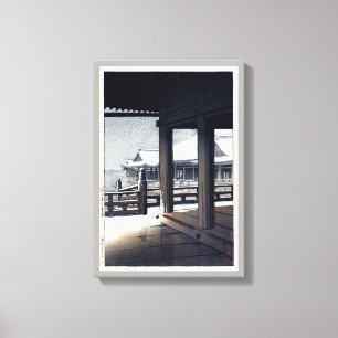 雪の清水寺, Snow at Kiyomizu Temple, Hasui Kawase Canvas Print