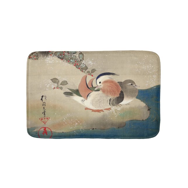 雪中鳥図（部分）, 抱一 Birds in the Snow(detail), Hōitsu Bath Mat (Front)