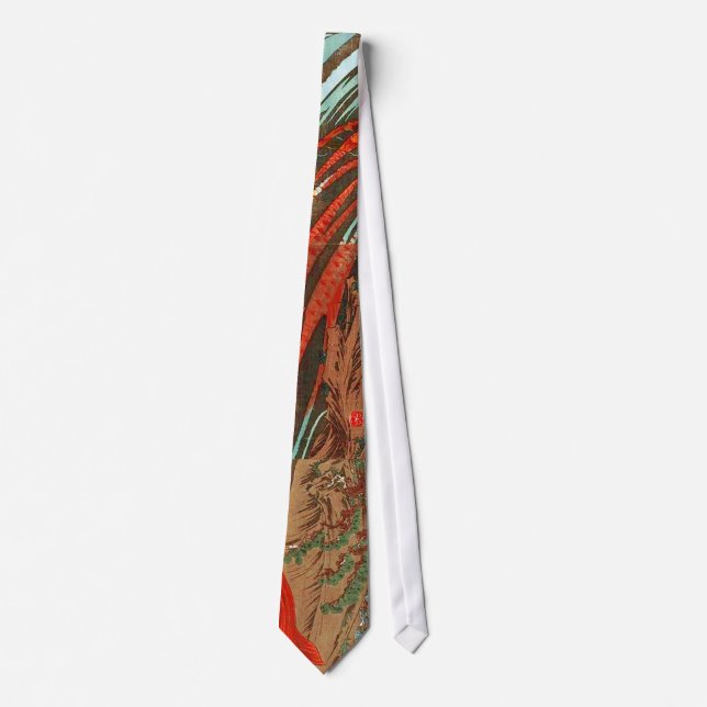 鬼若丸の鯉退治,国芳 Monster Carp, Kuniyoshi, Ukiyo-e Tie (Front)