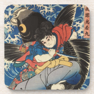 鬼若丸, 国芳, Oniwakamaru, Kuniyoshi, Ukiyo-e Coaster