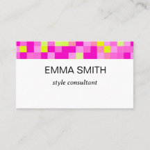 鮮やかなギンガムチェックのキュートな名刺