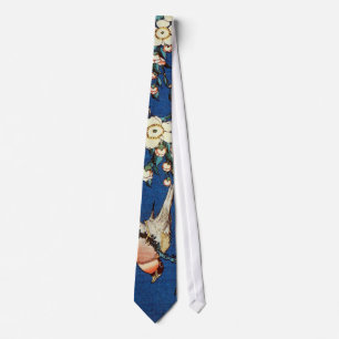 鳥と枝垂桜, 北斎 Bird and Weeping Cherry Tree, Hokusai Tie