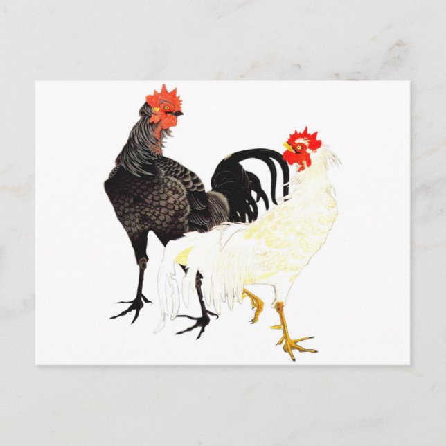 鶏　伊藤若冲　ニワトリ　にわとり　日本画 POSTCARD (Front)