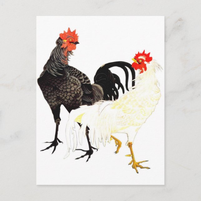鶏　伊藤若冲　ニワトリ　にわとり　日本画 POSTCARD (Front)