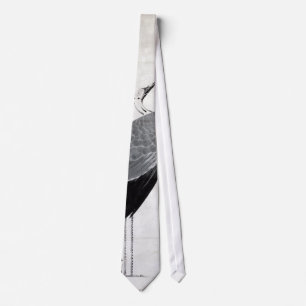 鶴図, 若冲  Crane, Jakuchu, Japan Art Tie
