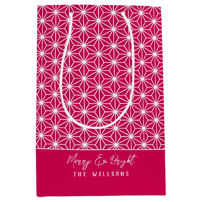 麻の葉 | ASANOHA Japanese Kimono pattern gift bag (Front)