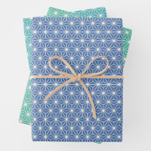 麻の葉 ASANOHA   Japanese KIMONO pattern Wrapping Paper Sheet