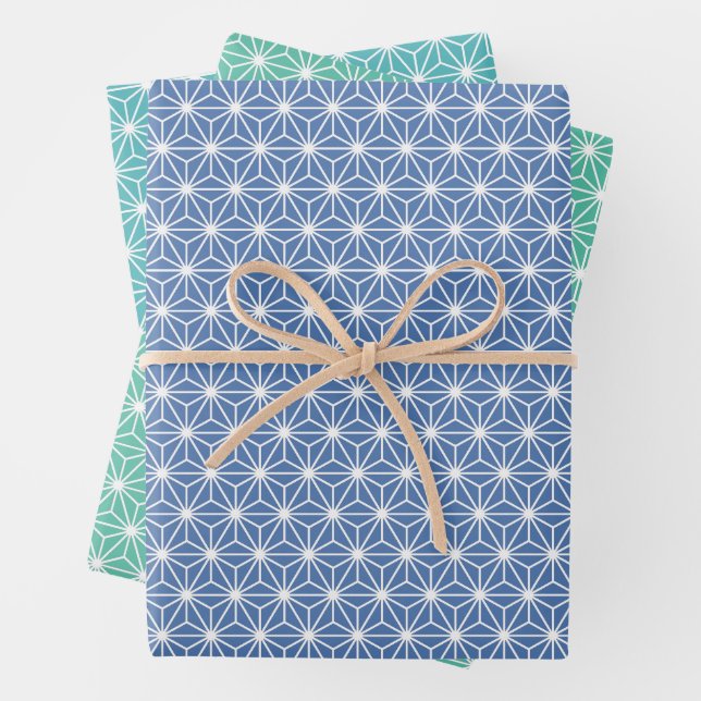 麻の葉 ASANOHA | Japanese KIMONO pattern Wrapping Paper Sheet (In situ)