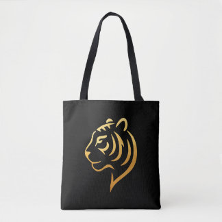 黄金の虎 Gold Tiger – Japanese Minimalist Tote Bag
