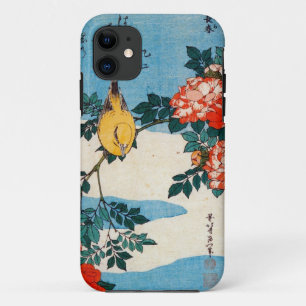 黄鳥と薔薇, 北斎 Yellow Bird and Rose, Hokusai, Ukiyo-e iPhone 11 Case